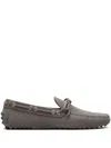Car Shoe Lace-up Suede Boat Shoes In Grey