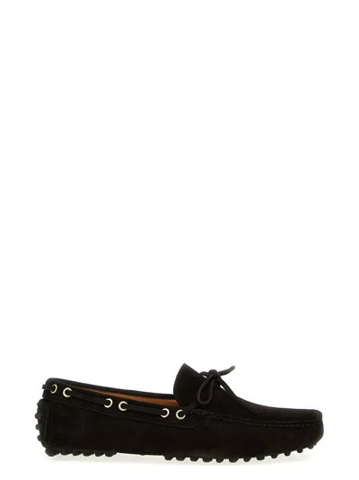 Car Shoe Suede Loafers In Black