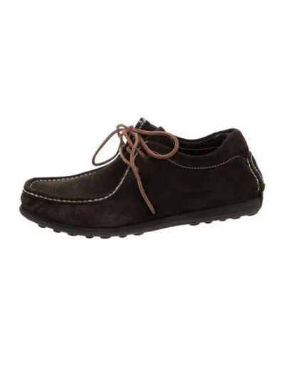 Pre-owned Car Shoe Suede Moccasins In Brown
