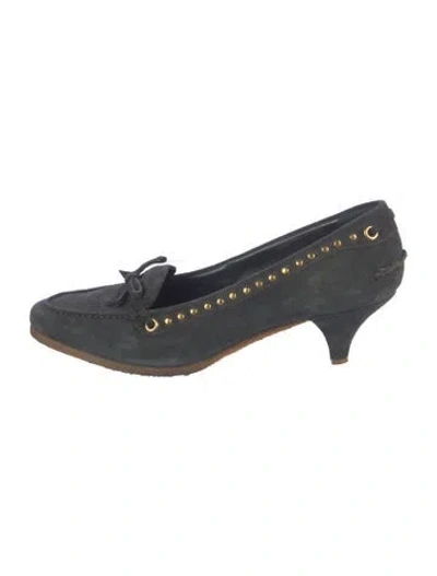 Pre-owned Car Shoe Suede Pumps In Blue