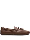 Car Shoe Tassel Leather Driving Shoes In Brown