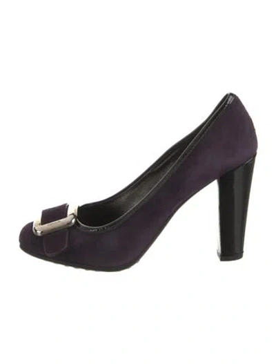 Pre-owned Car Shoe Vintage Suede Pumps In Purple