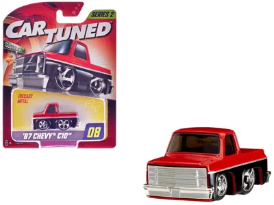 Car Tuned 1987 Chevrolet C10 Pickup Truck Red Metallic And Black "customs" Series 2 Diecast Model Car By Cartu