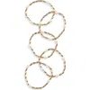 Cara 5-pack Faux Pearl Beaded Stretch Bracelets In Gold