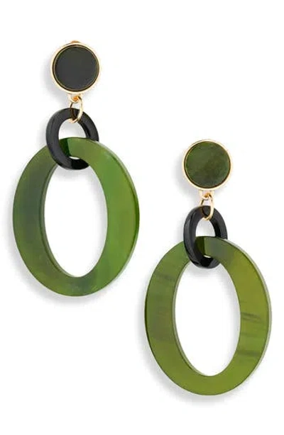 Cara Acrylic Geometric Drop Earrings In Gold