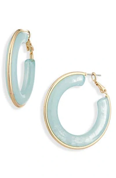 Cara Acrylic Hoop Earrings In Blue