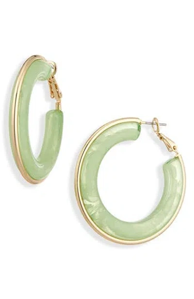 Cara Acrylic Hoop Earrings In Green