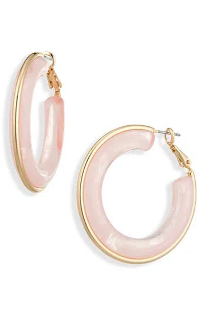 Cara Acrylic Hoop Earrings In Pink
