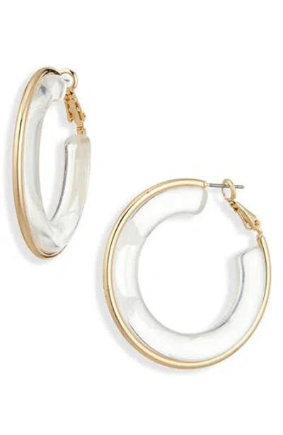 Cara Acrylic Hoop Earrings In Neutral