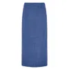 Cara & The Sky Blue Chloe Knitted Midi Co-ord Skirt Denim In Blue