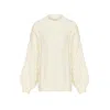Cara & The Sky Women's Bella Cable Jumper Winter White In White