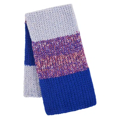 Cara & The Sky Women's Blue Leia Stripe Oversized Chunky Knitted Scarf - Cobalt In Multi