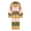 Cara & The Sky Women's Neutrals Ricci Stripe Lofty Maxi Cardigan Camel In Beige