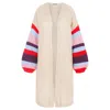 Cara & The Sky Women's Neutrals Suzie Stripe Sleeve Midi Caridgan - Beige In Beige