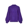 Cara & The Sky Women's Pink / Purple Bella Cable Jumper Violet In Pink/purple