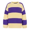Cara & The Sky Women's Pink / Purple / Yellow Rhiannon Recycled Cotton Chunky Stripe Jumper - Purple And Yellow In Pink/purple/yellow