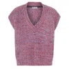Cara & The Sky Women's Sara V Neck Twist Sleeveless Jumper Vest - Multicolour