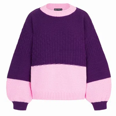 Cara & The Sky Women's Taz Colour Block Jumper In Pink