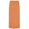 Cara & The Sky Yellow / Orange Chloe Knitted Midi Co-ord Skirt Apricot In Yellow/orange