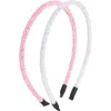Cara Kids'  Assorted 2-pack Skinny Crystal Headbands In White/pink