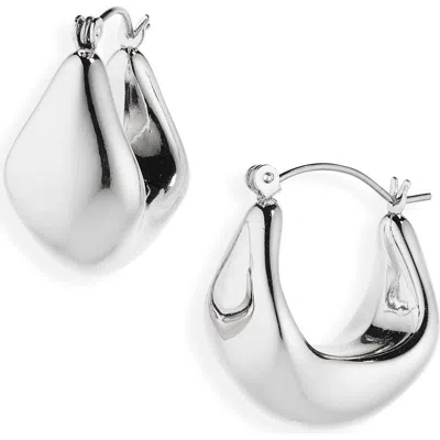 Cara Basket Hoop Earrings In Metallic