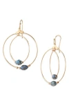 Cara Bead Detail Double Frontal Hoop Earrings