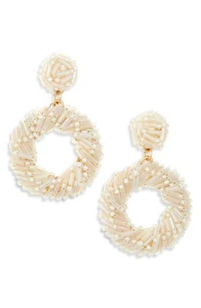 Cara Beaded Frontal Hoop Drop Earrings