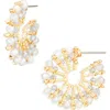 Cara Beaded Sunray Hoop Earrings In Gold