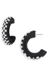 Cara Bow Fringe Crystal Statement Stud Earrings In Black