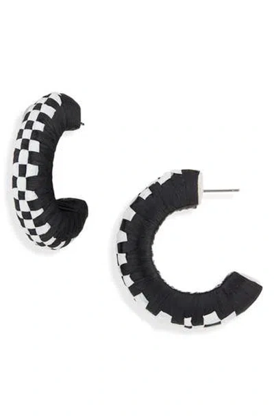 Cara Bow Fringe Crystal Statement Stud Earrings In Black