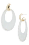 Cara Bow Fringe Crystal Statement Stud Earrings In White