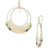 Cara Bow Fringe Crystal Statement Stud Earrings In White