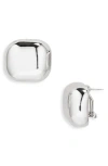 Cara Button Cushion Stud Earrings In Silver