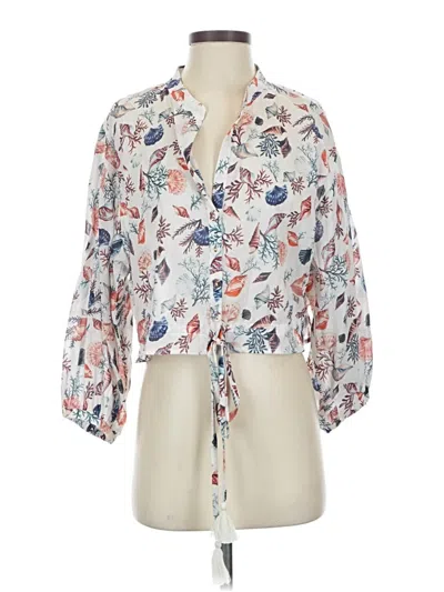 Pre-owned Cara Cara 3/4 Sleeve Blouse In White