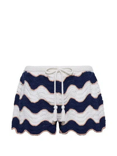 Cara Cara Aicha Wave-stripe Crochet Shorts In Multi