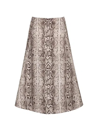 Cara Cara Aisha Snakeskin-print Midi Skirt In Multi
