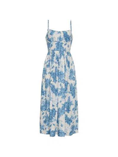 Cara Cara Alba Floral-pattern Midi Dress In Blue