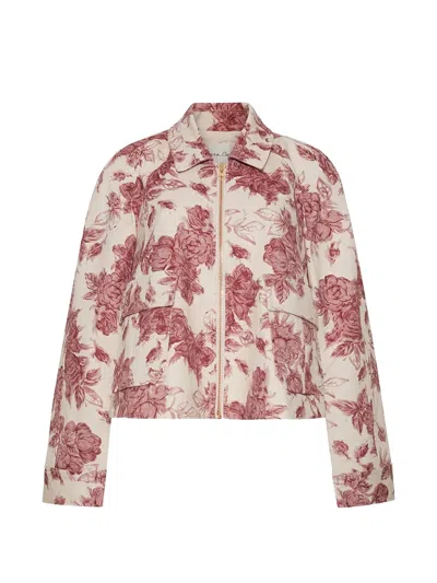Cara Cara Andrew Floral-pattern Cropped Jacket In Multi