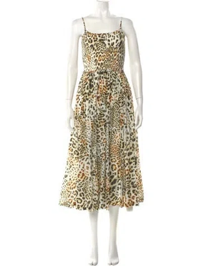 Pre-owned Cara Cara Animal Print Long Dress In Multi
