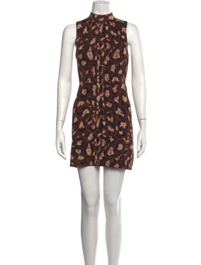 Pre-owned Cara Cara Animal Print Mini Dress In Black