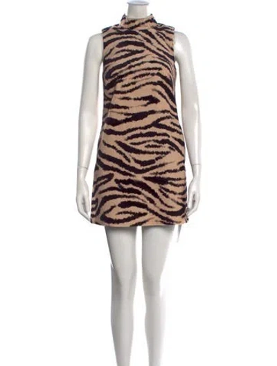Pre-owned Cara Cara Animal Print Mini Dress In Black/neutrals