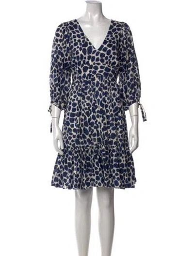 Pre-owned Cara Cara Animal Print Mini Dress In Blue