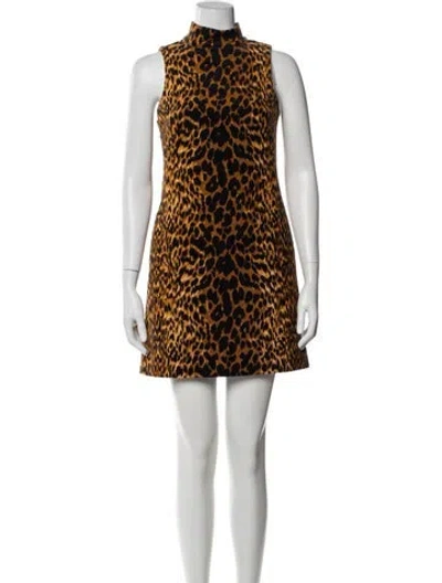 Pre-owned Cara Cara Animal Print Mini Dress In Multi