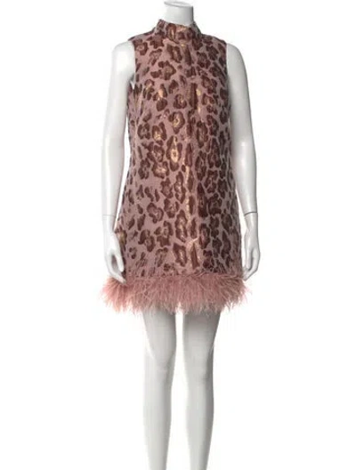 Pre-owned Cara Cara Animal Print Mini Dress In Pink