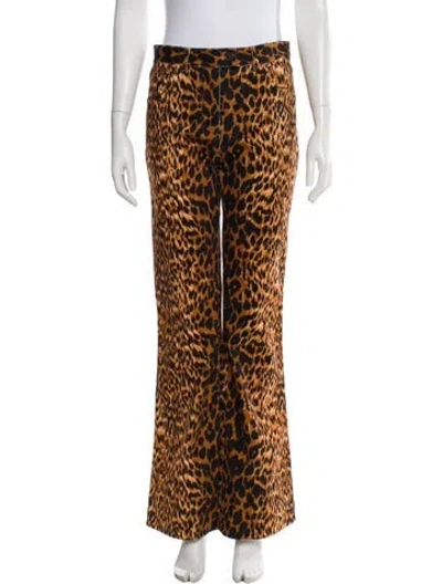 Pre-owned Cara Cara Animal Print Wide Leg Pants In Brown