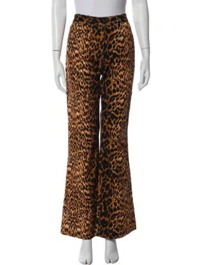 Pre-owned Cara Cara Animal Print Wide Leg Pants In Multi