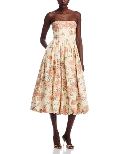 Cara Cara Anisha Linen Midi Dress In Neutral
