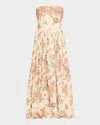 Cara Cara Anisha Strapless Linen Bubble Dress In Neutral