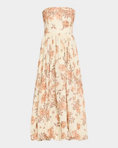 CARA CARA ANISHA STRAPLESS LINEN BUBBLE DRESS