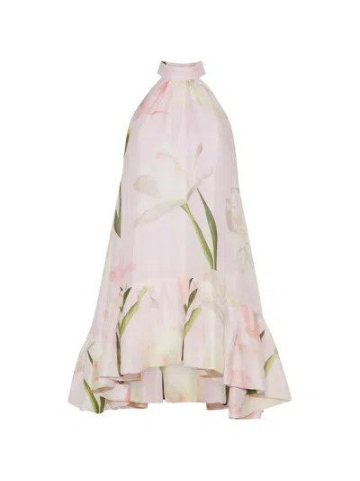 Cara Cara Arca Floral-print Ruffled Dress In Pink